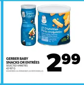 Real Canadian Superstore Gerber baby snacks or entrées, 42-187 g offer