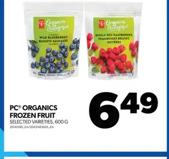 Real Canadian Superstore Pc organics frozen fruit, 600 g offer