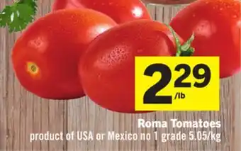 Foodland Roma tomatoes offer
