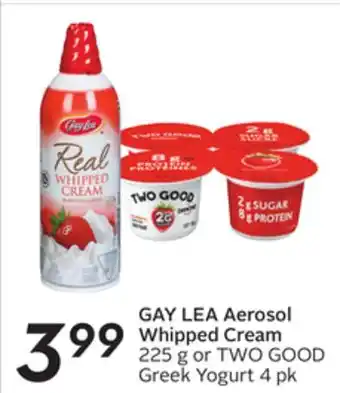 Sobeys Gay lea aerosol whipped cream offer