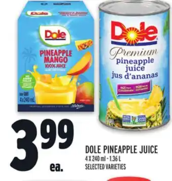 Metro Dole pineapple juice offer