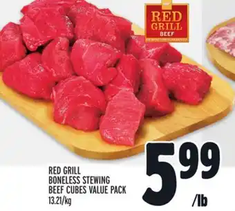 Metro Red grill boneless stewing beef cubes value pack offer