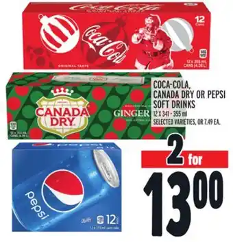 Metro Coca-cola, canada dry or pepsi soft drinks offer