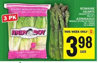 Food Basics Romaine hearts or asparagus offer