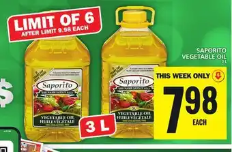 Food Basics Saporito vegetable oil offer