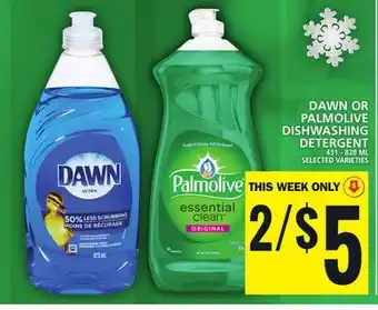 Food Basics Dawn or palmolive dishwashing detergent offer