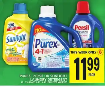 Food Basics Purex, persil or sunlight laundry detergent offer