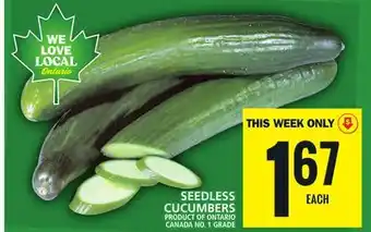 Food Basics Seedless cucumbers offer