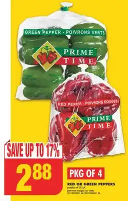 No Frills Red or green peppers, pkg of 4 offer