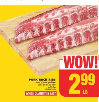 No Frills Pork back ribs offer