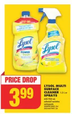 No Frills Lysol multi surface cleaner 1.2 l or sprays 650-950 ml offer