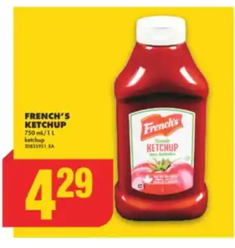 No Frills French's ketchup, 750 ml/1 l offer