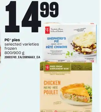 Loblaws Pc pies, 800/900 g offer