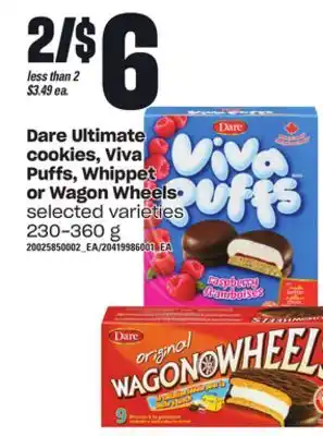 Loblaws Dare ultimate cookies, viva puffs, whippet or wagon wheels,230-360 g offer