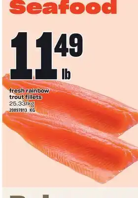 Loblaws Fresh rainbow trout fillets offer