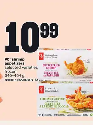 Loblaws Pc shrimp appetizers, 340-454 g offer