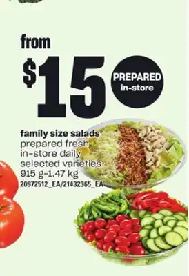 Loblaws Family size salads, 915 g-1.47 kg offer