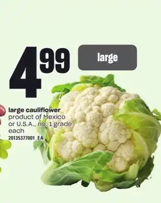 Loblaws Large cauliflower offer