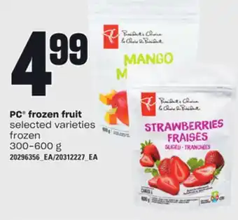Loblaws Pc frozen fruit, 300-600 g offer