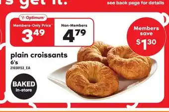 Loblaws Plain croissants, 6's offer
