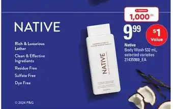 Loblaws Native body wash, 532 ml offer