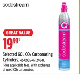 Canadian Tire Sodastream selected 60l co2 carbonating cylinders offer