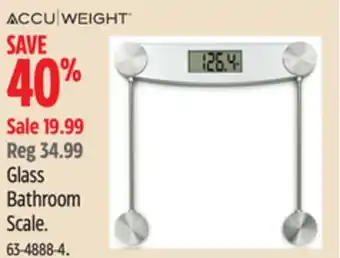 Canadian Tire Accu|weight glass bathroom scale offer