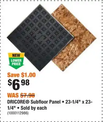 Home Depot Dricore subfloor panel • 23-1/4 x 23-1/4 • sold by each offer