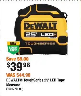Home Depot Dewalt toughseries 25' led tape measure offer