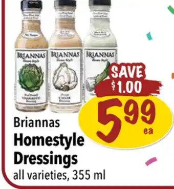 Farm Boy Briannas homestyle dressings offer