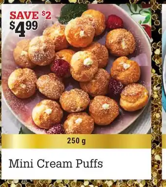 M & M Food Market Mini cream puffs offer