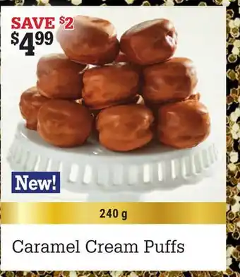 M & M Food Market Caramel cream puffs offer