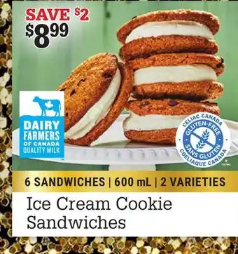 M & M Food Market Ice cream cookie sandwiches offer