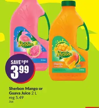 FreshCo Sherbon mango or guava juice 2 l offer