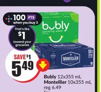 FreshCo Bubly 12x355 ml montellier 10x355 ml offer