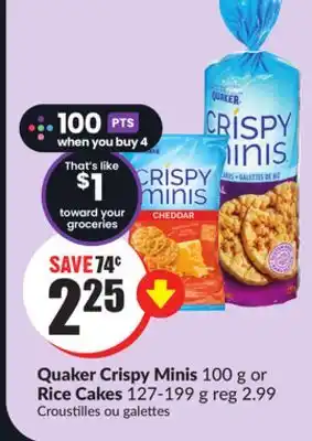 FreshCo Quaker crispy minis 100 g or rice cakes 127-199 g offer