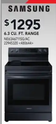 RONA Samsung 6.3 cu. ft. range offer