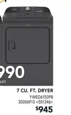 RONA Whirlpool 7 cu. ft. dryer offer