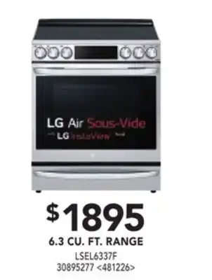 RONA Lg 6.3 cu. ft. range offer