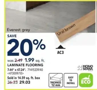RONA Mono serra 7.44 x 47.24 laminate flooring offer