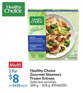 Walmart Healthy choice gourmet steamers frozen entrees offer