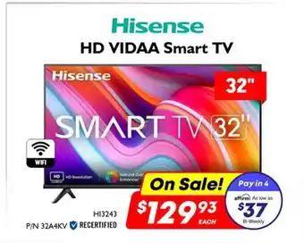 Factory Direct Hisense hd vidaa smart tv offer