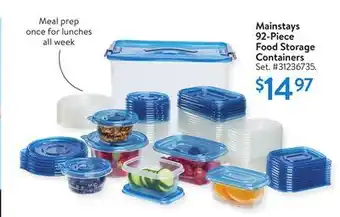Walmart Mainstays 92-piece food storage containers offer