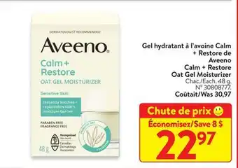 Walmart Aveeno calm + restore oat gel moisturizer offer