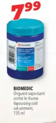 Familiprix Biomedic vapourizing cold rub ointment offer