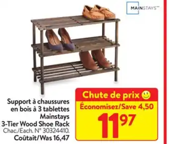 Walmart 3-tier wood shoe rack offer