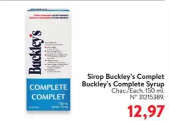 Walmart Buckley's complete syrup offer