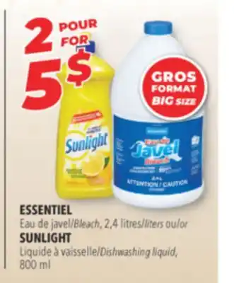 Familiprix Essentiel 2.4 litres or sunlight dishwashing liquid offer