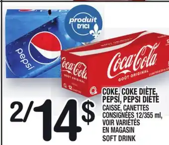 Marche Ami Coke, coke diète, pepsi, pepsi diète |soft drink offer