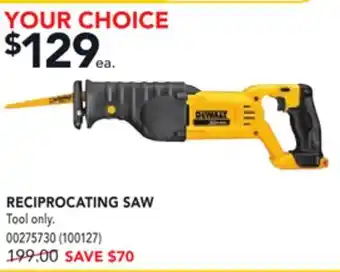 Réno Dépôt Dewalt reciprocating saw offer